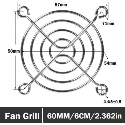 2 Pieces PC DC Fan 60mm 6cm Silver Tone CPU Grill Protector Metal Finger Guard