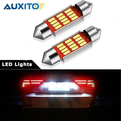 2x Car Led Error Free Canbus Festoon 36mm License Plate Lights For Volkswagen VW Polo Golf 3 4 5 6 Passat B6 B5 3C C5W Lamp 12V