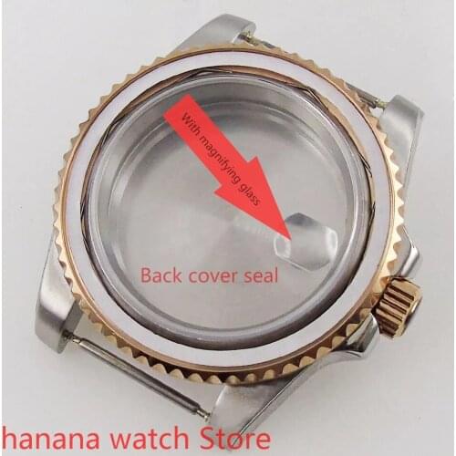 40mm stainless steel gold watch cases sapphire glass suitable for Miyota82-DG-Mingzhun nh35 movement With multi-color Bracelet