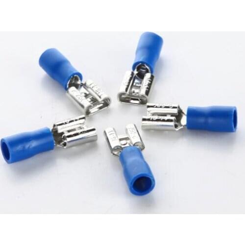 50PCS/LOT FDD2-250 female pre-insulated connectors, cold terminal, insert spring, lugs, terminals, copper nose