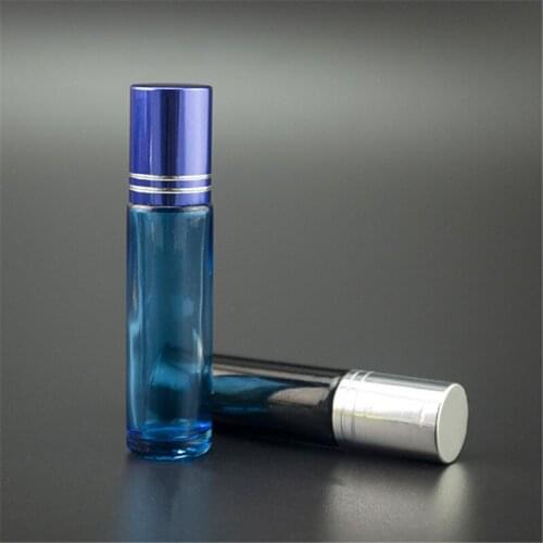 600pcs*10ml 10ml Gradient Color Essential Oil Empty Perfume Bottle 10cc Roller Ball Thick Glass Roll On Durable For Travel