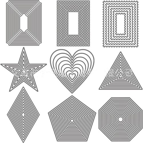 9pcs Basic Border Frame Metal Cutting Dies for DIY Scrapbooking Photo Album Decorative Embossing Paper Card Crafts Die Cut 2020