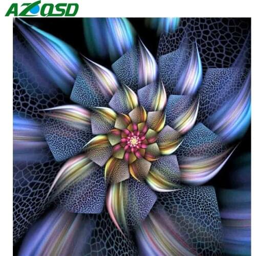AZQSD 5D Diamond Painting Flower DIY Full Square Drill Needlework Picture Rhinestones Diamond Mosaic Abstract Art Home Decor