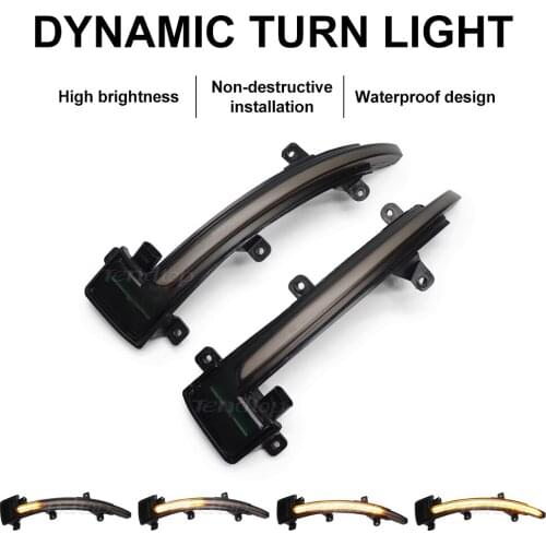 Dynamic LED Blinker Turn Signal Light Rear Review Mirror Indicator Lamp Repeater Amber For Audi TT TTS MK2 8J 2007-2014 TTRS R8