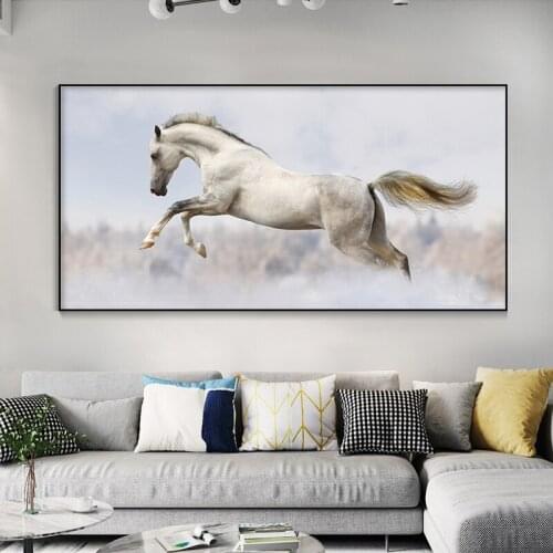EECAMAIL Diy Diamond Painting Full Diamond Embroidery White Horse Horse Galloping Diamond Embroidery Cross Stitch No Frame