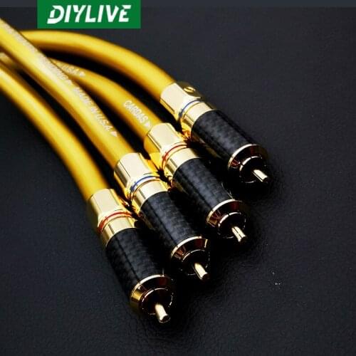 DIYLIVE 2 meters CARDAS/ CARDAS firing grade oxygen free copper audio signal cable with double RAC plug lotus over machine cable