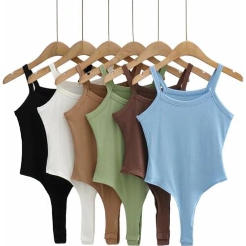 New One Piece White Black Blue Khaki Brown Green Romper Sexy Bodysuit Women Top Fashion Jumpsuit