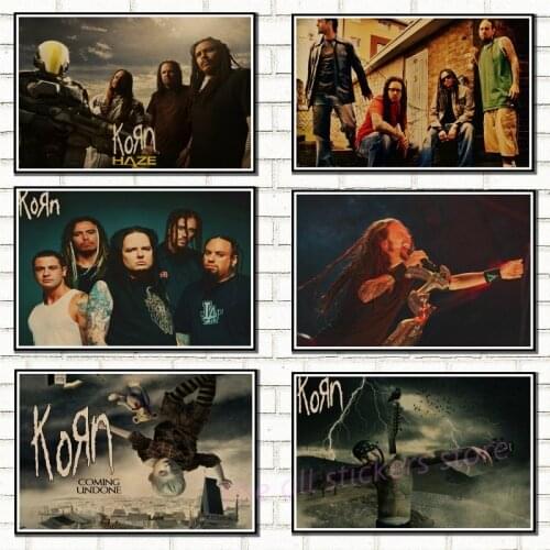 Korn Vintage Retro rock band music Guitar Matte Kraft Paper Poster Wall Sticker Home Decora/6025