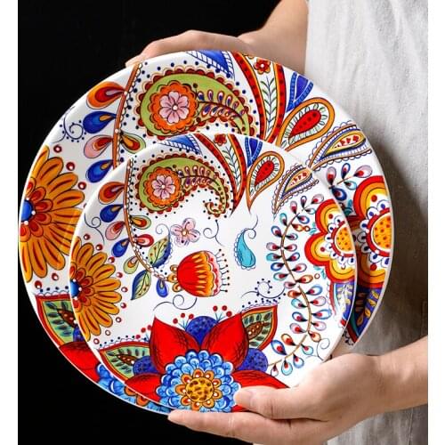 Creative Steak Plate Set Western Food Plate Ceramic Dinner Plate set Personalized Hand Painted Household Fruit Breakfast Plate