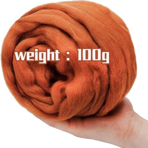 LMDZ 3.53oz Brown Wool Roving Yarn, Wool Felting Supplies, 100% Pure Wool, Chunky Yarn, Spinning Wool Roving for Felting DIY