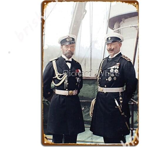 Tsar Nicholas Ii And Kaiser Wilhelm Ii Metal Signs Cinema Living Room pub Garage Funny Mural Painting Tin sign Posters