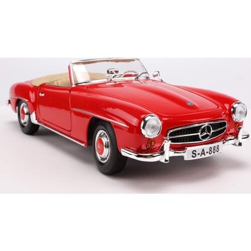 1:18 Simulation alloy car model Toy For Benz 1955 190SL with Steering wheel control front wheel steering toy for Children