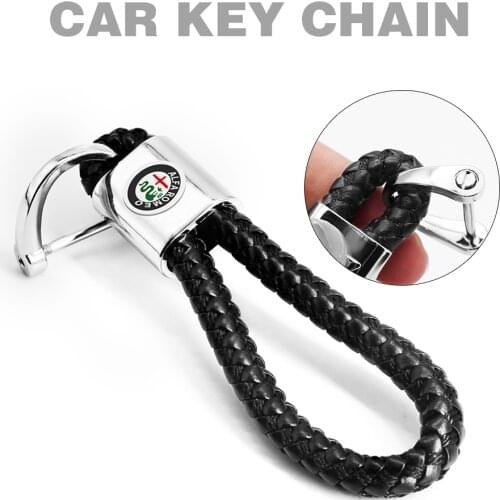 Fashion PU Leather Braided Keyrings Car key Chains For ALFA ROMEO Keychain Mito 147 156 159 166 Giulietta Spider GT Key Rings