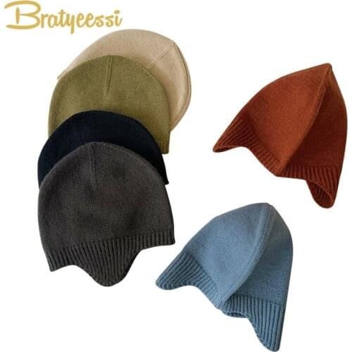New Winter Baby Hats Infant Bonnet Knitted Baby Beanie Kids Hats Caps for Girls Boys Baby Cap for Children Hat with Earflap 1-4Y