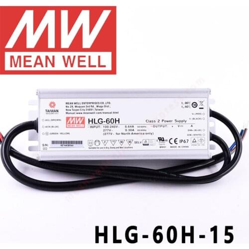 Original Mean Well HLG-60H-15 for Street/high-bay/greenhouse/parking meanwell 60W Constant Voltage Constant Current LED Driver