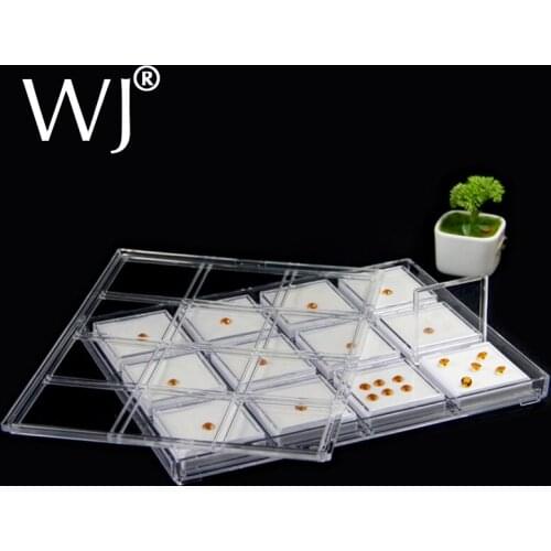 Multiple Compartments Jewelry Diamond Holder Storage Tray Gem Display Beads Jar Lid Gemstone Plastic Clear Coin Stone Organizer