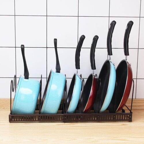 Expandable Pan Organizer Rack 7 Tires Adjustable Cookware Rack for Kitchen Organizer Pot Lid Holder Dishes Stand Holder