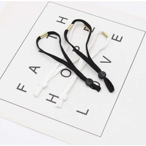 100pcs Mask Sewing Elastic Band Cord with Iron Adjustable Buckle Stretchy Mask Earloop Lanyard Earmuff Rope DIY Making Supplies