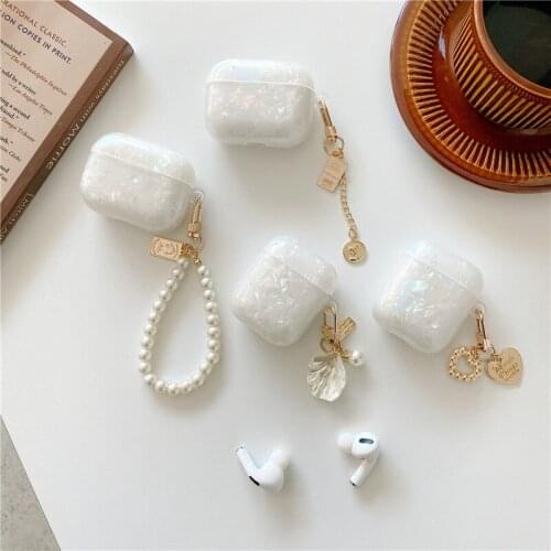 Luxury Pearl Shell Glossy Case for Apple Airpods 1 2 3 Case for AirPods Pro Case Bluetooth Earphone Accessories Headphone Box