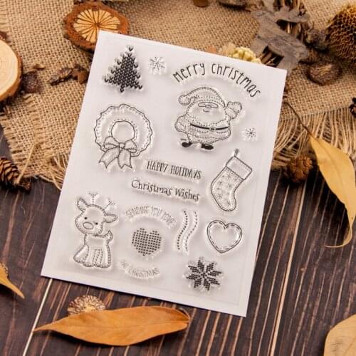 Christmas Transparent Clear Silicone Stamp/Seal for DIY scrapbooking/photo album Decorative clear stamp A1306
