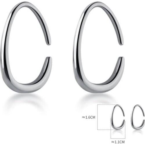 100% 925 Sterling Silver Minimalism Chic Casual Glossy Waterdrop Ear Hook Earrings for Women Fine Jewelry Girl Gift