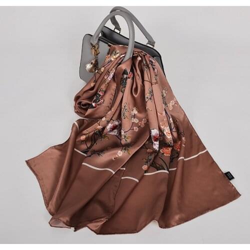 [BYSIFA] Brand Pure Silk Scarf Shawl Spring Fall Fashion Long Scarves Wraps Luxury Top Grade Gold Yellow Neck Head Silk Scarf