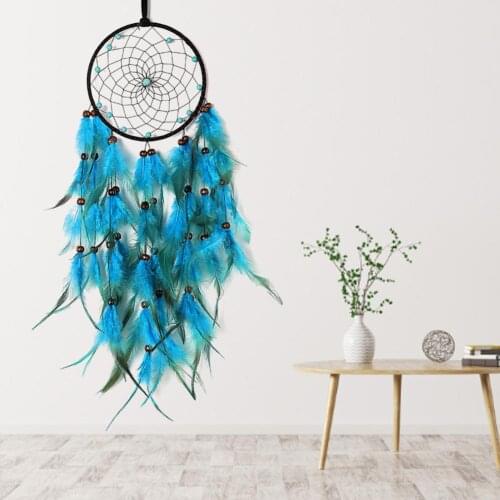 Light Blue Dreamcatcher Pendant Handmade Beautiful Dream Catcher Decoration Wall Hanging Decor Gift For Room Party Wedding #D0