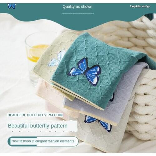 New Women 's Butterfly Print Cotton Mid Waist Breathable Briefs Graphene Bottom Seamless