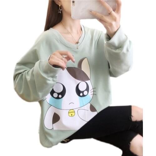 #2647 Spring Autumn Sweatshirt For Women Plus Size Long Sleeve V-neck Sweatshirt Ladies Batwing Sleeve Cotton Sweatshirts Femme