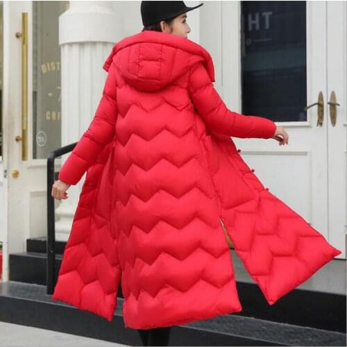 Winter women white duck down long down jacket with pockets warm coats hooded female overcoat slim jackets coat outwear parkas