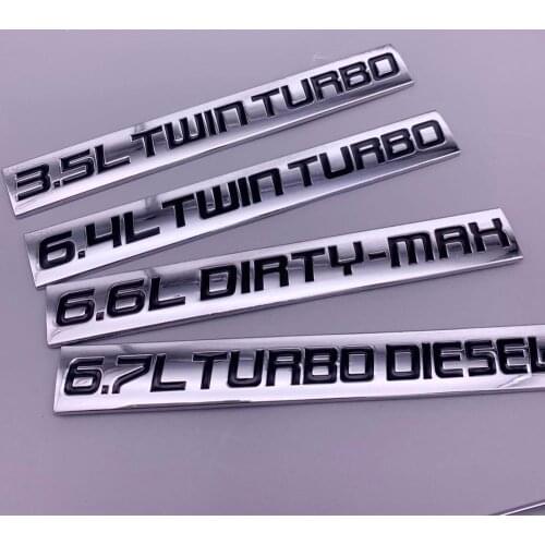 10X Car Sticker "6.5L 6.4L Twin Turbo" "6.7L Turbo Diesel" "6.6L DIRTY-MAX" Energy Emblem Trunk Sticker Decal For TOYOTA HONDA