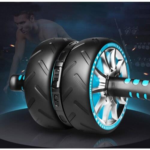 2Pcs Counting Abdominal Wheel Mute Ab Roller Muscle Fitness Equipment Home Exercise Body Building Rebound Power Wheel Trainer