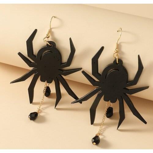 2021 Halloween Acrylic Spider Tassel Earrings for Women Girls Geometirc Drop Dangle Earrings Party Holiday Jewelry Gifts