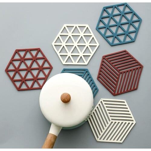 4PC Silicone Tableware Heat Proof Mat Scald Preventing Non-slip Coasters Household Pot Pad Table Placemat Kitchen Accessories