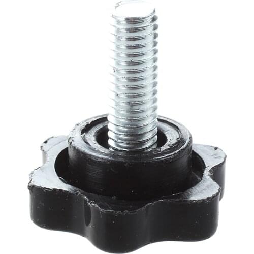 5 Pcs M6 x 15mm Male Thread 25mm Hex Shaped Head Clamping Knob Black