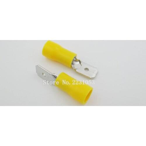 50PCS/LOT MDD5-250 MDD5.5-250 male Insulated Spade Quick Connector Terminals Crimp Terminal AWG MDD