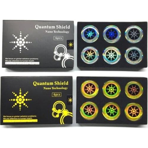 6pcs/boxs Round Scalar Quantu m Shield Energy Sticker with Negative Ions Anti Radiation Protection from EMF Fusion Phone Sticker