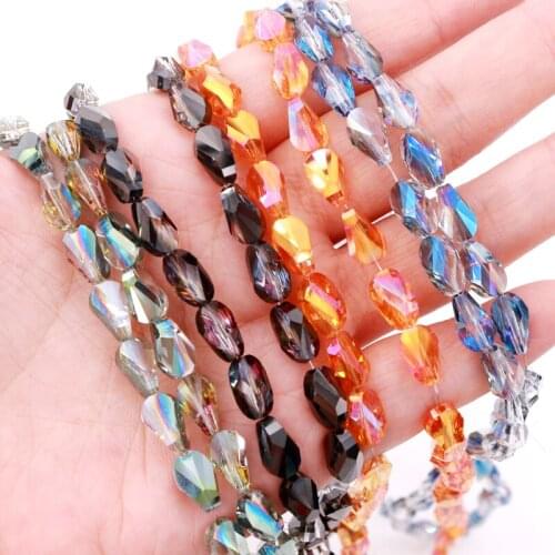 9*6mm DIY Pendant Jewelry accessories Sector-shaped water droplets Transparent Wihout glue Beads 70pcs Wholesale