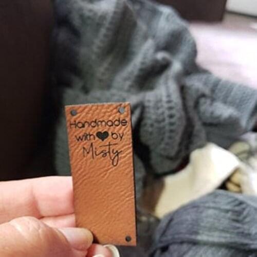 Customize Tags for Handmade Items,Leather labels for knitted and crocheted items,leather tags for crochet