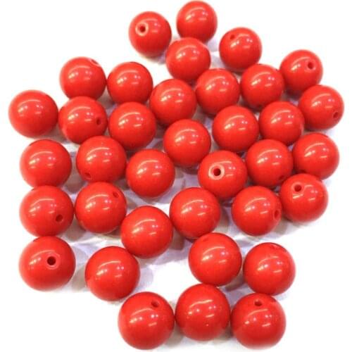 Natural red coral Round shape Cabochon Half hole beads for Making Jewelry DIY Stud earring accessories Loose Beads size 6mm