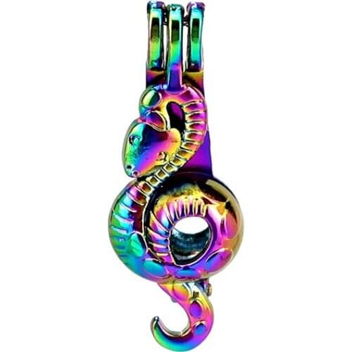 C940 5pcs/lot COLORS Mystery Cobra Snake Cage Pendant Pearl Locket Fairytale Party Essential Oil Diffuser Beauty Gift