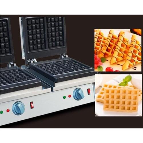 Double Plate Square Waffle Maker Electric Muffin Baking Machine Stainless Steel Waffle Furnace Stove FY-2202