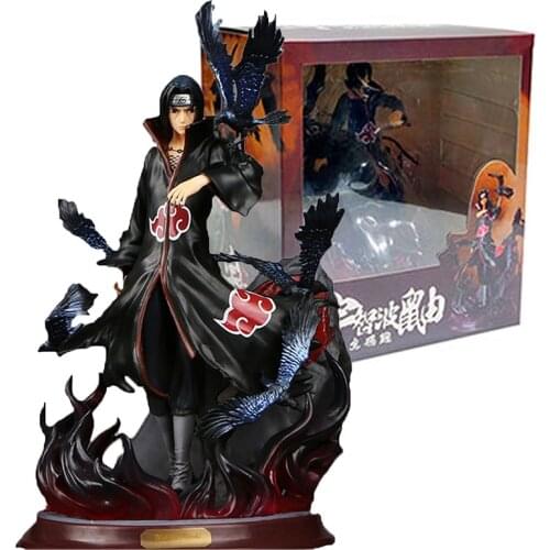 Anime Naruto Action Figures Toys Uchiha Itachi Premium Versie Crow Hall Model PVC Decoration Children Birthday Gifts for Boy