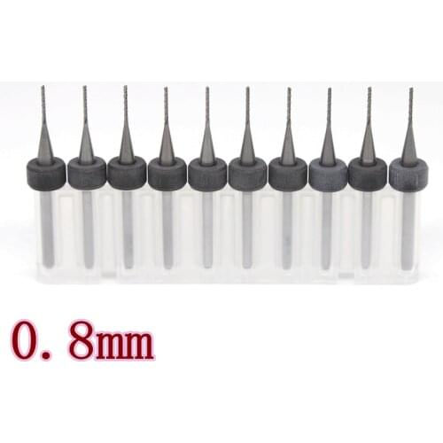 HANGXIN 10pcs / lot 0.8mm PCB Corn Mills Tungsten Carbide CNC Woodworking Milling Cutter Engraving Machine End Mills