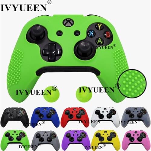 IVYUEEN for Microsoft Xbox One X S Slim Controller Silicone Case Skin Protective Cover with Thumbsticks Grips Caps 14 Colors