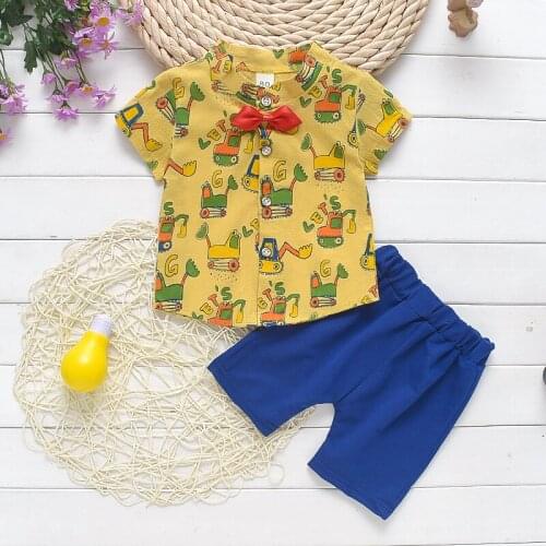 BibiCola cotton summer boys clothing set fishes t-shirt tops+overalls pants 2pcs outfits kids bebes suits children sport set