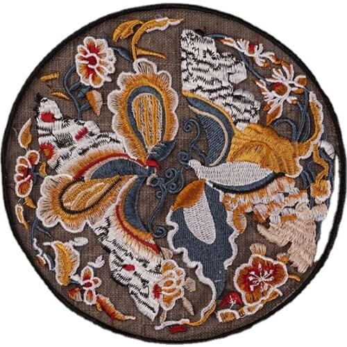 Chinese Culture Round Chinese Style Butterflies Flying Applique for Jacket Clothes Stickers Badge DIY Apparel Accessories