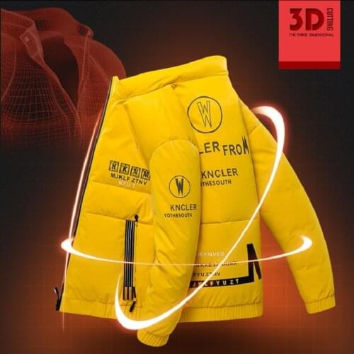 Mens Winter New Slim Short Shiny Face Windproof Mens Warm Cotton Coat Stand-up Collar Youth Trend Jacket Ropa Para Hombre