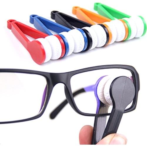 Mini Microfiber Two-side Sunglasses Brush Eyeglass Cleaner Brush Spectacles Rub Cleaner Glasses Clean Tool Brush