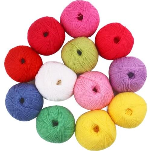 MIUSIE 12 Pcs Colorful Cotton Yarn Ball Woolen Yarn Home Sweater Wool Thick Yarns Hand Knitting For Scarf And Wool Supplies